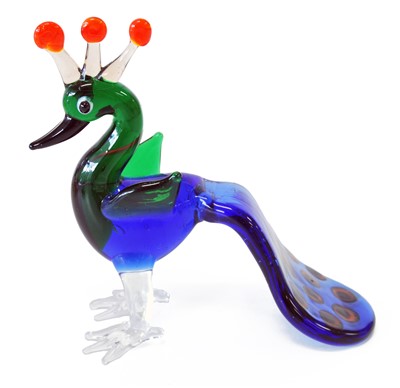 GLASS PEACOCK, 6/SET ($5.50/PC) 10350